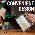 Granatan Set of 2 Frozen Beer Mugs For Freezer 16 oz, Clear Double Walled Beer Mugs With Handles