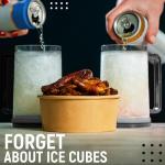 Granatan Set of 2 Frozen Beer Mugs For Freezer 16 oz, Clear Double Walled Beer Mugs With Handles