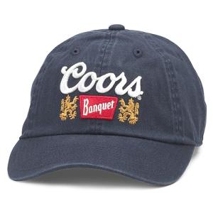AMERICAN NEEDLE Coors Banquet Beer Ballpark Adjustable Buckle Strap Baseball Dad Hat, Navy (EM001A-COORS-NAVY)