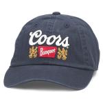 AMERICAN NEEDLE Coors Banquet Beer Ballpark Adjustable Buckle Strap Baseball Dad Hat, Navy (EM001A-COORS-NAVY)