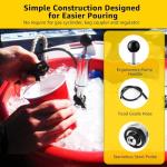 8” Beer Keg Tap Keg Pump, D System Beer Keg Party Pump for US Sankey Keg Draft Beer Picnic Pump 2 Beer Faucets & 2 Hose Clamps, Beer Tap for Keg with Stainless Probe Coupler for Party