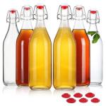 Swing Top Glass Bottles 32oz Flip Top Beer Brewing Bottle with Stopper for Home Brewing 2nd Fermentation,Kombucha,Kefir,Vanilla Extract,Juice,Tea,Beverages,Soda,Oil,Vinegar,Limoncello,Wine 6 Pack