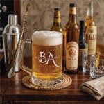 Personalized Beer Mug with Handle, Custom Engraved 14 or 25 oz Beer Glass, Laser Etched Beer Stein, Groomsmen Gift, Husband or Dad Gift