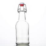 SureSave Beer Bottles with Easy Swing Cap | 16 Oz Clear Glass Bottle Set with Airtight Lid for Kombucha, Carbonated Drinks, Brewing, and Fermenting (6 Pack)