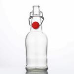 SureSave Beer Bottles with Easy Swing Cap | 16 Oz Clear Glass Bottle Set with Airtight Lid for Kombucha, Carbonated Drinks, Brewing, and Fermenting (6 Pack)