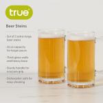 Extra Large Glass Beer Mugs with Handles - Set of 2
