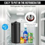 MRbrew Pressurized Mini Keg 128oz, 304 Stainlsee Steel Mini Kegerator with Exhaust Valve Designed Cap Portable Beer Growler for Homebrew And Craft Beer (Black)