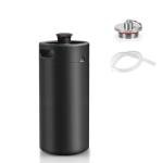 MRbrew Pressurized Mini Keg 128oz, 304 Stainlsee Steel Mini Kegerator with Exhaust Valve Designed Cap Portable Beer Growler for Homebrew And Craft Beer (Black)