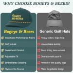 Cooling Golf Hat: Funny "Bogeys and Beers" Design