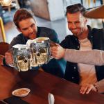 Tlence Stainless Steel Skull Mug, 18 OZ Halloween Viking Drinking Cup, Large Skeleton Resin Beer Stein Tankard with Double Handles, Bar Drinkware Medieval Decoration for Coffee, Tea, Novelty Gifts