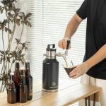 64oz Double-Walled Mini Keg Growler, Stainless Steel Vacuum Insulated Home Dispenser System with Detachable Faucet & Regulator Keeps Homebrew, Craft, and Draft Beer Carbonated and Fresh