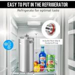 MRbrew Pressurized Mini Keg 128oz, 304 Stainlsee Steel Mini Kegerator with Exhaust Valve Designed Cap Portable Beer Growler for Homebrew And Craft Beer (Silver)