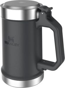 STANLEY Classic Bottle Opener Beer Stein 24 oz | Flip Up Lid and Heavy Duty Handle with Built In Bottle Opener | Insulated Stainless Steel Beer Mug | BPA-Free | Black 2.0