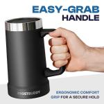 Frost Buddy Stein Buddy – 24oz Insulated Stainless Steel Beer Stein Mug with Handle – Keeps Beer Cold for Hours – Ideal for Tailgating, Parties, BBQs, and Gifts (White)
