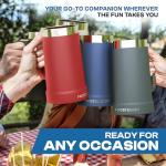 Frost Buddy Stein Buddy – 24oz Insulated Stainless Steel Beer Stein Mug with Handle – Keeps Beer Cold for Hours – Ideal for Tailgating, Parties, BBQs, and Gifts (White)