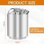 Togarhow 2.5 Gallon 10L Cleaning Keg Stainless Steel Beer Line Cleaner with 2D Coupler Keg Line Cleaning Kit Cleaning Keg for Beer Line Cleaning