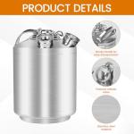 Togarhow 2.5 Gallon 10L Cleaning Keg Stainless Steel Beer Line Cleaner with 2D Coupler Keg Line Cleaning Kit Cleaning Keg for Beer Line Cleaning