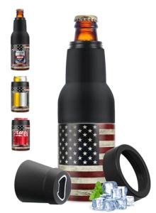 Stepstall 4-in-1 Can Cooler & Bottle Holder with Opener, Double Walled Stainless Steel Insulated, 12oz Beer Gifts for Men