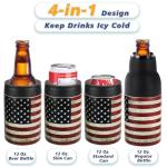 Stepstall 4-in-1 Can Cooler & Bottle Holder with Opener, Double Walled Stainless Steel Insulated, 12oz Beer Gifts for Men