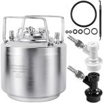 MRbrew New 1.6 Gallon Ball Lock Keg, Stainless Steel Beer Keg with Two Ball Lock Keg Fittings & Gasket Set, Double Ball Lock Post Corny Keg For Draft, Homebrew, Craft Beer, Cold Brew Keg for Party(6L)