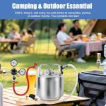 MRbrew New 1.6 Gallon Ball Lock Keg, Stainless Steel Beer Keg with Two Ball Lock Keg Fittings & Gasket Set, Double Ball Lock Post Corny Keg For Draft, Homebrew, Craft Beer, Cold Brew Keg for Party(6L)