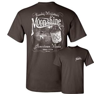Smoky Mountain Moonshine T-Shirt American South Drinking Men's Novelty Shirt Brown Large