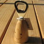 Nagao WY-11 Waiwai Kitchen Bottle Opener, 4.4 inches (11.1 cm), Stainless Steel, Wood, Made in Japan
