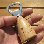 Nagao WY-11 Waiwai Kitchen Bottle Opener, 4.4 inches (11.1 cm), Stainless Steel, Wood, Made in Japan