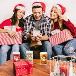 Funny Christmas Beer Glasses for Men Women, 16 oz Holiday Glass Drinking Mug, White Elephant Gifts for Dad Husband Son Grandpa, Christmas Glass Cup Party Supplies Table Decor Stocking Stuffer