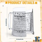 Potchen 1 Pcs Dad Beer Glasses for Freezer 15 oz, Double Wall Insulated Freezable Beer Mug for Home Bar, Christmas Birthday Retirement Gift for Dad Father Husband Men(Classic)