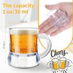 ZZYFGH Mini Beer Mugs, 1 Oz Clear Plastic Shot Glasses Beer Mug with Handles for Party (12 Pieces)