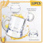 ZZYFGH Mini Beer Mugs, 1 Oz Clear Plastic Shot Glasses Beer Mug with Handles for Party (12 Pieces)