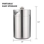 TMCRAFT 170OZ Stainless Steel Mini Keg, Portable beer growler with Exhaust Valve Designed Cap to Keep Beverage Fresh