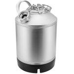 2.5 Gallon Cleaning Keg, Dual Head-Sankey D Ports, Wash Out Keg with Rubber Base for Beer Lines Cleaning