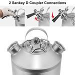 2.5 Gallon Cleaning Keg, Dual Head-Sankey D Ports, Wash Out Keg with Rubber Base for Beer Lines Cleaning