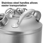 2.5 Gallon Cleaning Keg, Dual Head-Sankey D Ports, Wash Out Keg with Rubber Base for Beer Lines Cleaning