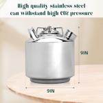 Howaoo 1.6 Gallon Cleaning Keg with D Coupler for Beer Line Cleaner, Beer Line Cleaning Kit Made of Stainless Steel, Beer Line Cleaner Used for Beer Line Cleaning, 1.6 Gallon Keg Line Cleaning Kit