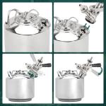 Howaoo 1.6 Gallon Cleaning Keg with D Coupler for Beer Line Cleaner, Beer Line Cleaning Kit Made of Stainless Steel, Beer Line Cleaner Used for Beer Line Cleaning, 1.6 Gallon Keg Line Cleaning Kit