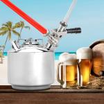 Howaoo 1.6 Gallon Cleaning Keg with D Coupler for Beer Line Cleaner, Beer Line Cleaning Kit Made of Stainless Steel, Beer Line Cleaner Used for Beer Line Cleaning, 1.6 Gallon Keg Line Cleaning Kit