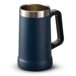 KooK Beer Stein, Stainless Steel Coffee Mug, Tumbler with Thermal Vacuum Insulation, Big Grip, Adventure, Double Walled Drinking Cup, Large Handle, Shatterproof, Navy Blue, 24 oz