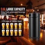 Pressurized Stainless Steel Mini Keg Growler, 128oz Matte Black Mini Beer Keg, Carbonated Beer Growler Mini Kegerator with Non-Slip Keg Cap & Silicone Hose, Portable Beer Growler for Picnic Party