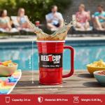 Red Cup Living 24 Oz Beer Mug | BPA FREE Double Wall Insulated, Patented Design, Unbreakable Beer Stein with Big Handle, Dishwasher Safe| Root Beer Mug | Christmas Party, Holiday Gift Cups