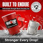 Red Cup Living 24 Oz Beer Mug | BPA FREE Double Wall Insulated, Patented Design, Unbreakable Beer Stein with Big Handle, Dishwasher Safe| Root Beer Mug | Christmas Party, Holiday Gift Cups