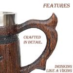 Large Viking Beer Mug With Handles – 18 Oz Medieval Pirate Cup Heavy Viking Beer Stein for Men, Unique Gift for Christmas, Father’s Day, Birthday & Anniversary (Resin & Stainless Steel)