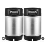 VEVOR Corny Keg, 2.5 Gallon Ball Lock Keg, SUS304 Cold Brew Kegs with Dual Rubber Handles & Heavy-Duty Rubber Bottom, Brewing Equipment for Home Brewing Party, 2 PCS