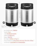 VEVOR Corny Keg, 2.5 Gallon Ball Lock Keg, SUS304 Cold Brew Kegs with Dual Rubber Handles & Heavy-Duty Rubber Bottom, Brewing Equipment for Home Brewing Party, 2 PCS