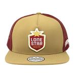 HOOEY Lone Star Beer Patch Adjustable Snapback Hat (Tan/Red)