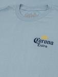 Tee Luv Men's Corona Extra Front and Back Beer Brand Logo T-Shirt, Arctic Blue, M