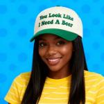 You Look Like I Need A Beer Funny Trucker Hats Embroidered Vintage Snapback Hat for Women and Men Gag Gifts Baseball Cap