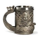 CHICVITA Viking Decor Beer Mug Coffee Cup with Dragon Handle, Viking Gifts for Men, Medieval Renaissance Decorations, 18 Oz